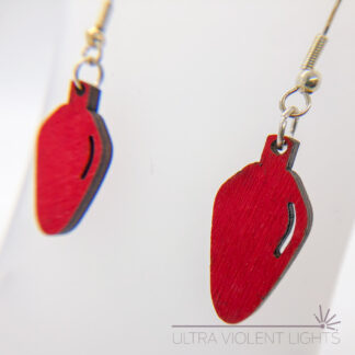 Red Rustic bulb hook earrings